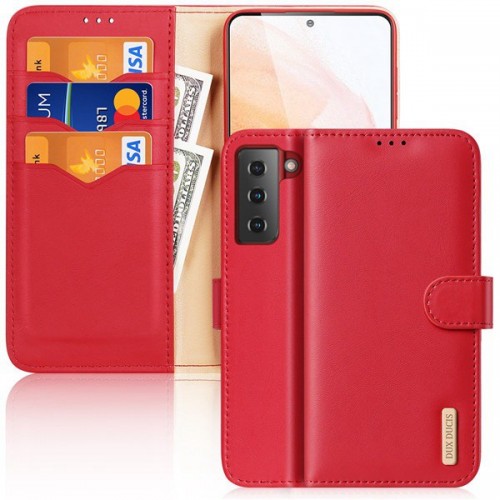 iPhone 14 Plus / 14 Max Leather Wallet Phone Covers Cases Hivo Series (DUX DUCIS) Red