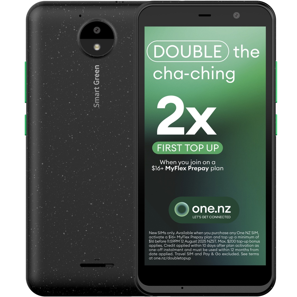 One NZ Smart Green Smartphone 16GB Black – Brand New Sealed (Unlocked to All Networks)